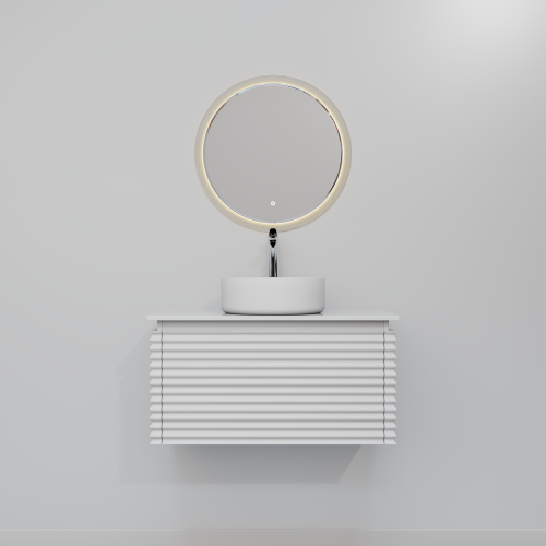 Тумба с раковиной+зеркало Art Decco Jacqueline (Жаклин) AJC08W34S3MF 80x45x40 подвесная цвет белый