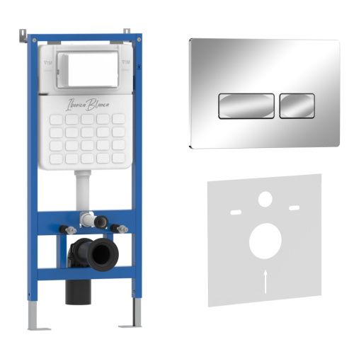 Комплект сантехническая инсталляция с клавишей смыва Iberica Blanca ESTI-R IB001.213