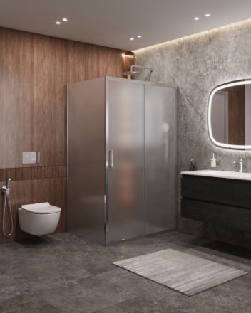 Душевой уголок Cezares MOLVENO MOLVENO-AH-11-120/90-P-Cr 120х90 стекло рифленое профиль хром глянцевый без поддона