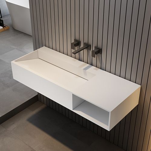 Тумба с раковиной Abber AS2640-1.2 R 120х46х20 подвесная цвет белый матовый