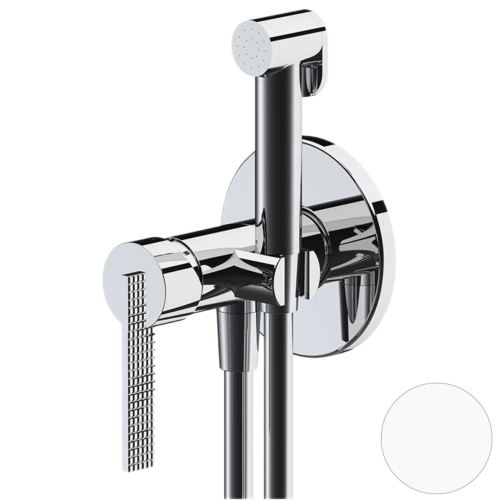 Гигиенический душ со смесителем Daniel ANC645BP4DC14 белый матовый