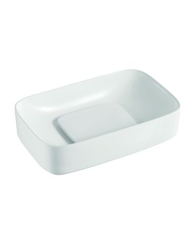 Раковина из сантехнического фарфора Orange B07-600W 60х38 накладная цвет белый глянцевый