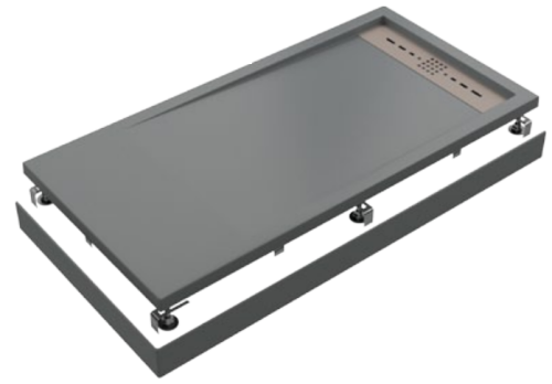 Душевой поддон Good Door Stella ЛП00065 120х80 литьевой мрамор серый без каркаса