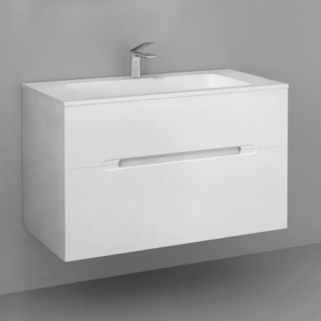 Тумба под раковину Jorno MODUL Mоl.01.97/P/W 97х45х58 подвесная цвет черный матовый - фото 3