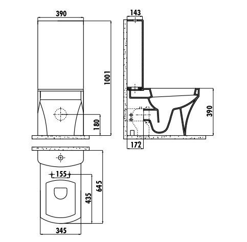 Чаша унитаза напольная Creavit Sorti SR310-00CB00E-0000 цвет белый без бачка с сиденьем микролифт душевой смыв - фото 2