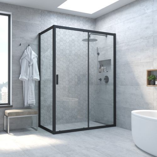 Душевой уголок Vegas-Glass ZP+ZPV TUR+NOVO ZP+ZPV NOVO h2000 180*80 02М crystalvision 180х80 стекло прозрачное профиль черный без поддона