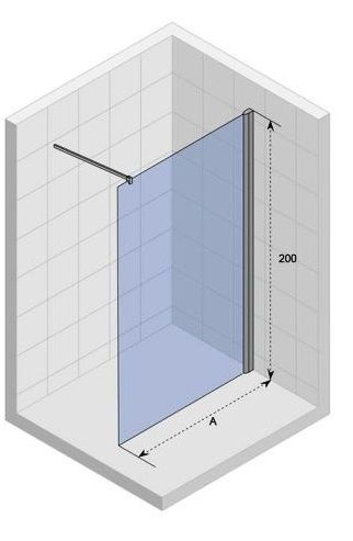 Душевая перегородка Parly T100B 100х190 стекло прозрачное профиль черный - фото 2
