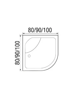 Душевая кабина River NARA Б/К 90/44 MT (10000002331) 90х90 четверть круга без крыши ориентация универсальная - фото 3
