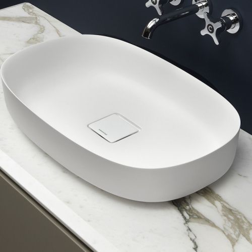 Раковина из композита Antonio Lupi Bolo 63 см BOLOMOOD63 накладная цвет белый без отверстий под смеситель