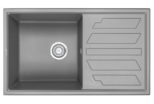 Кухонная мойка Granula 8002, АЛЮМИНИУМ 79х50 цвет серый поверхность матовая