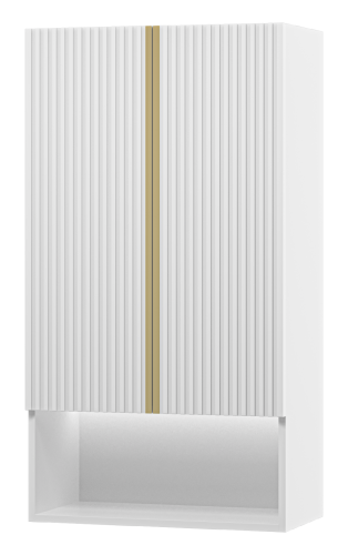 Шкаф Brevita Vega VEG-08060-011 60х32х110 подвесной цвет белый/золотой