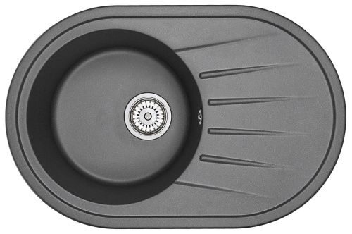 Кухонная мойка Granula 7601, ЧЁРНЫЙ 76х50 цвет черный поверхность матовая