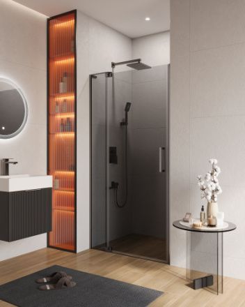 Душевая дверь Cezares SLIDER SLIDER-B-1-90/100-GRIGIO-GM 90х195 стекло тонированное профиль оружейная сталь