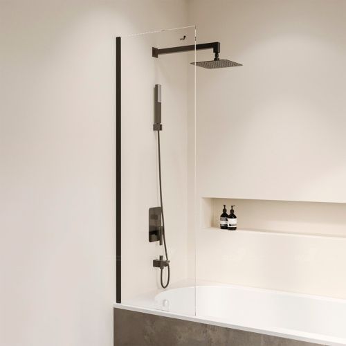 Душевая шторка на ванну RGW Screens 35110562840-14 40х150 стекло прозрачное профиль черный ориентация универсальная