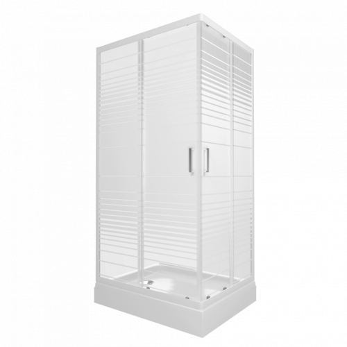 Душевой уголок Тритон Фьюжн Щ0000064851 120х80 стекло прозраное с рисунком профиль белый с поддоном