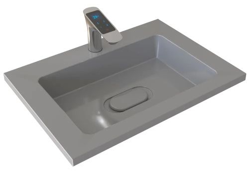 Раковина из литьевого мрамора Uperwood Modul 29110201339 62х45 полувстраиваемая цвет серый