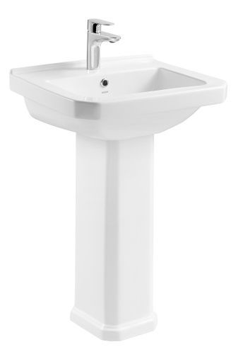 Раковина керамическая Creo Ceramique TOULON TL3000+TL3010 60х48 подвесная цвет белый 1 отверстие под смеситель