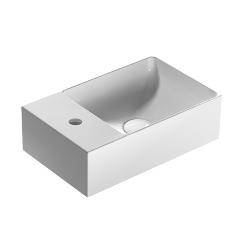 Раковина керамическая Globo Le lastre 40 см B6R41.BI подвесная цвет белый 1 отверстие под смеситель