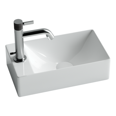 Раковина из сантехнического фарфора Ceramica Nova ELEMENT CN5008 38х22 подвесная цвет белый 1 отверстие под смеситель