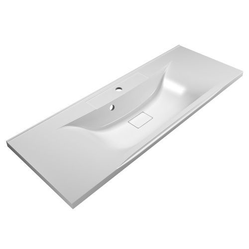 Раковина из искусственного камня BelBagno BB1200/450-LV-MR-PR 120х50 накладная цвет белый 1 отверстие под смеситель