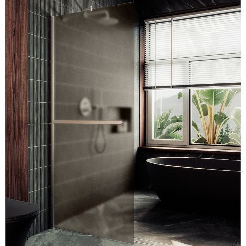 Душевая перегородка Maybah Glass MGD-710-5ш 109х195 стекло тонированное профиль хром матовый