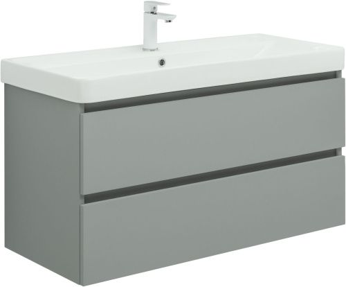 Тумба под раковину Aquanet Вега 2.0 00337957 99х46х50 подвесная цвет зеленый/серый