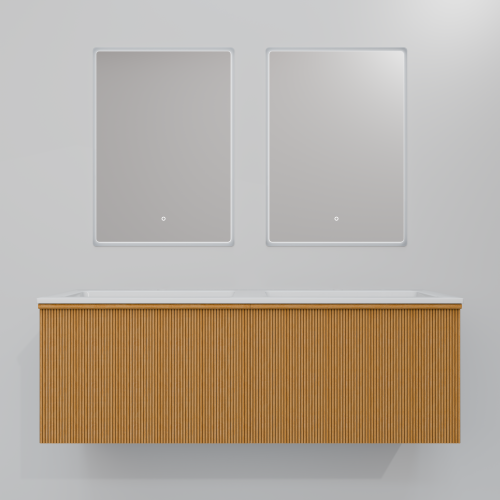 Тумба с раковиной+зеркало Art Decco Andy (Энди) AAN12W11D1M0 120x45x40 подвесная цвет белый дуб