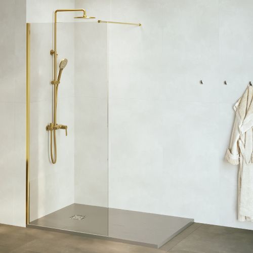 Душевая перегородка RGW Walk In 35100212-16 120х195 стекло прозрачное профиль золото глянцевое