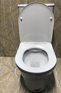 Унитаз напольный с бачком CeramaLux 1219A белый глянцевый с сиденьем микролифт безободковый каскадный смыв - фото 3