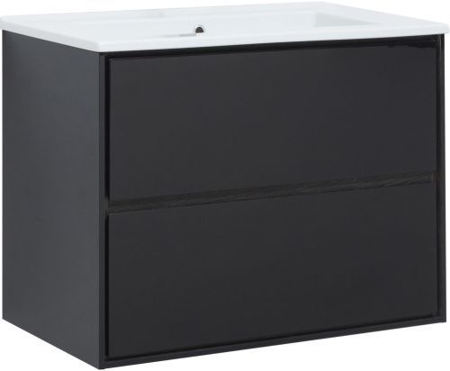 Тумба под раковину Aquanet Милан 00269303 80х45х64 подвесная цвет черный