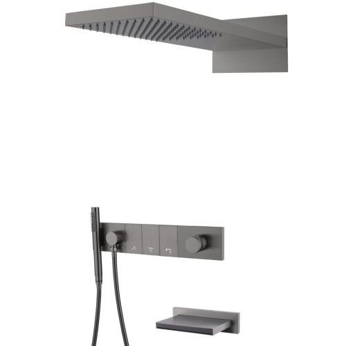 Душевая система Boheme Zodiac 132-2-GM встраиваемая цвет антрацит