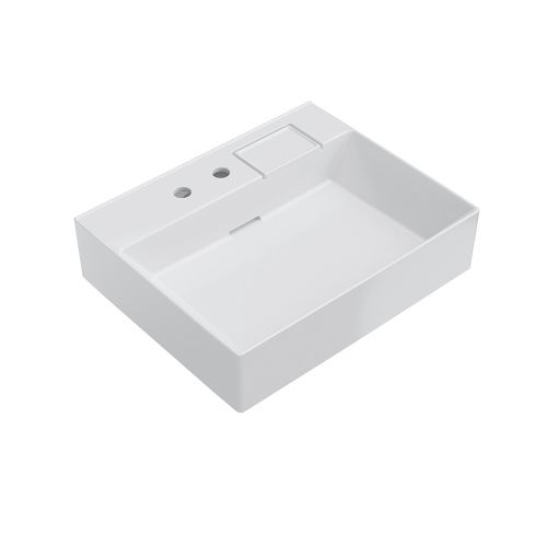 Раковина керамическая Kerama Marazzi LOGICA LO.wb.60.2 60х48 подвесная цвет белый 2 отверстия под смеситель