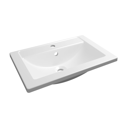 Раковина из литьевого мрамора Paola Paola Mario 600 61х41 полувстраиваемая цвет белый глянцевый