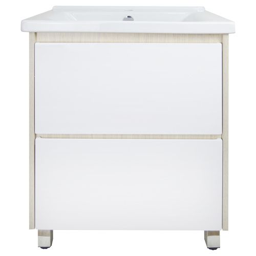 Тумба с раковиной Loranto Stella CS00083055 61х46х74 напольная цвет белый/дуб дымчатый