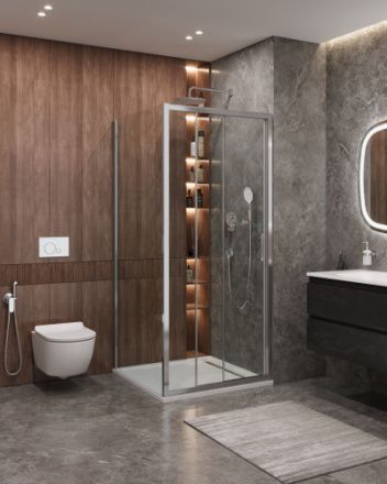 Душевой уголок Cezares MOLVENO MOLVENO-AF-31-90-C-CR-IV 90х90 стекло прозрачное профиль хром глянцевый без поддона