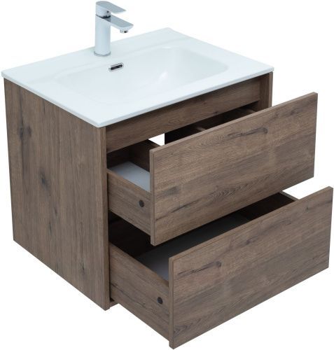 Тумба под раковину Aquanet Lino Flat 00287541 60х46х52 подвесная цвет темное дерево