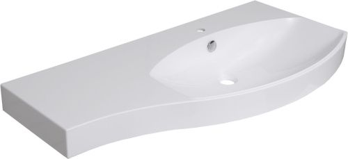 Раковина из литьевого мрамора Aquanet Опера НФ-00007628 115х54 полувстраиваемая цвет белый 1 отверстие под смеситель