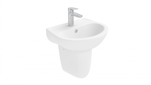 Раковина из сантехнического фарфора Creavit Oval TP145-00CB00E-0000 46х38 подвесная цвет белый 1 отверстие под смеситель