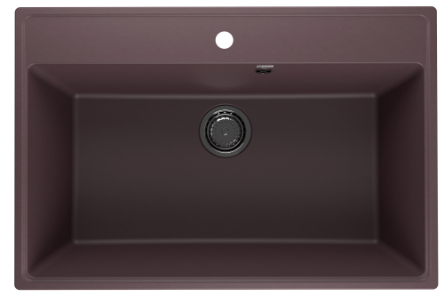 Кухонная мойка Ulgran Quartz Forte 760-06 76х51 цвет темно-коричневый поверхность матовая