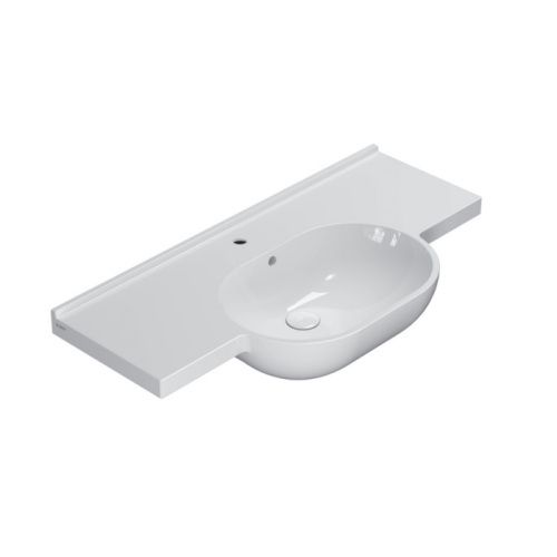 Раковина керамическая Globo Mode 100 см ME100BI*1 подвесная цвет белый 1 отверстие под смеситель