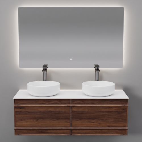 Тумба с раковиной+зеркало Art Decco Bridget (Бриджит) ABR12W22D3MF 120x45x40 подвесная цвет черный орех