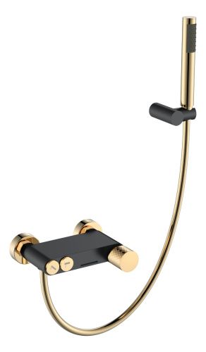 Смеситель Boheme Stick 123-BG настенный золото/черный