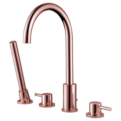 Смеситель ABBER Wasser Kreis AF8113RG на борт ванны розовое золото