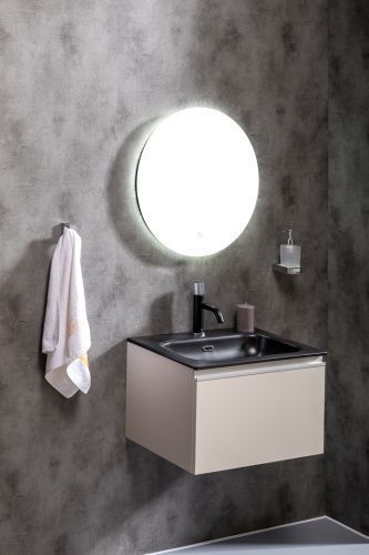 Раковина керамическая Armadi Art Vallessi 838-060-A 60х50 встраиваемая цвет черный 1 отверстие под смеситель