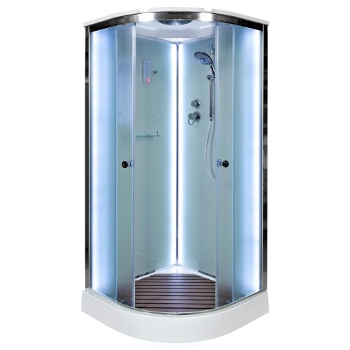 Душевая кабина AvaCan D08SLED 80х80 четверть круга с крышей ориентация универсальная