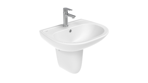 Раковина из сантехнического фарфора Creavit Sedef SD055-00CB00E-0000 56х45 подвесная цвет белый 1 отверстие под смеситель