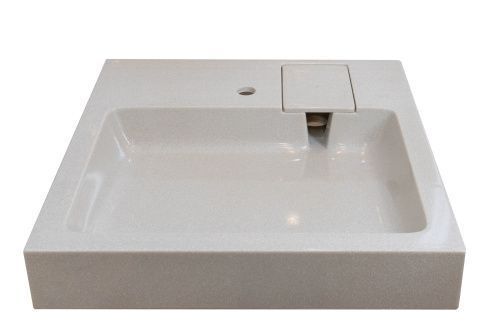 Раковина из искусственного мрамора Azario Monako CS00079880 60х60 подвесная цвет бежевый 1 отверстие под смеситель