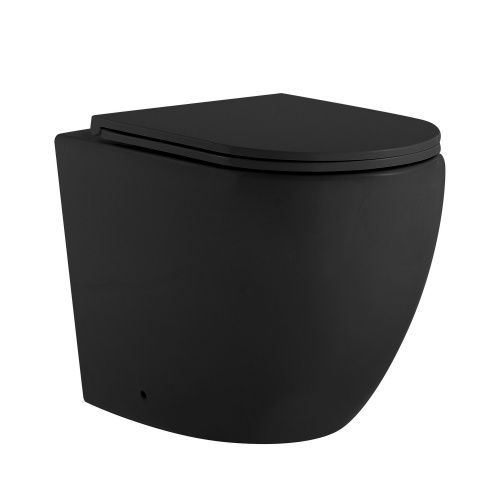 Унитаз приставной Abber Bequem AC1111TMB черный матовый с сиденьем микролифт безободковый смыв торнадо