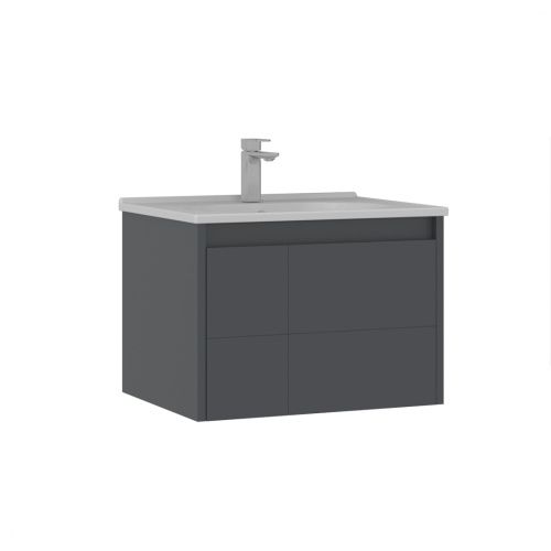 Тумба с раковиной Orka Likya 5002493 65х50х46 цвет антрацит матовый
