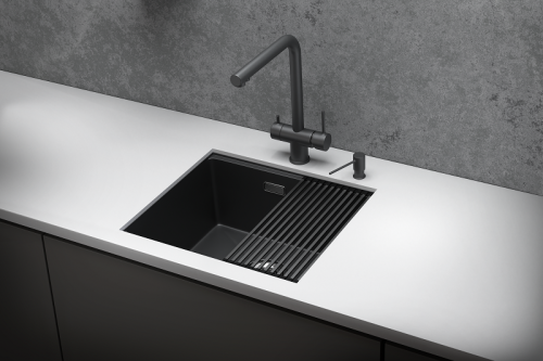 Кухонная мойка Granula Kitchen Space 5045U, ЧЕРНЫЙ МАТОВЫЙ 50х45 цвет черный матовый поверхность матовая